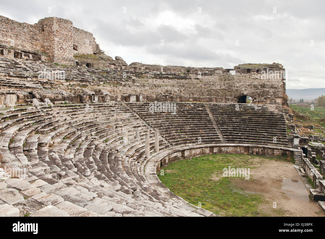 Antico Anfiteatro greco in Turchia, abstract architettura Foto Stock