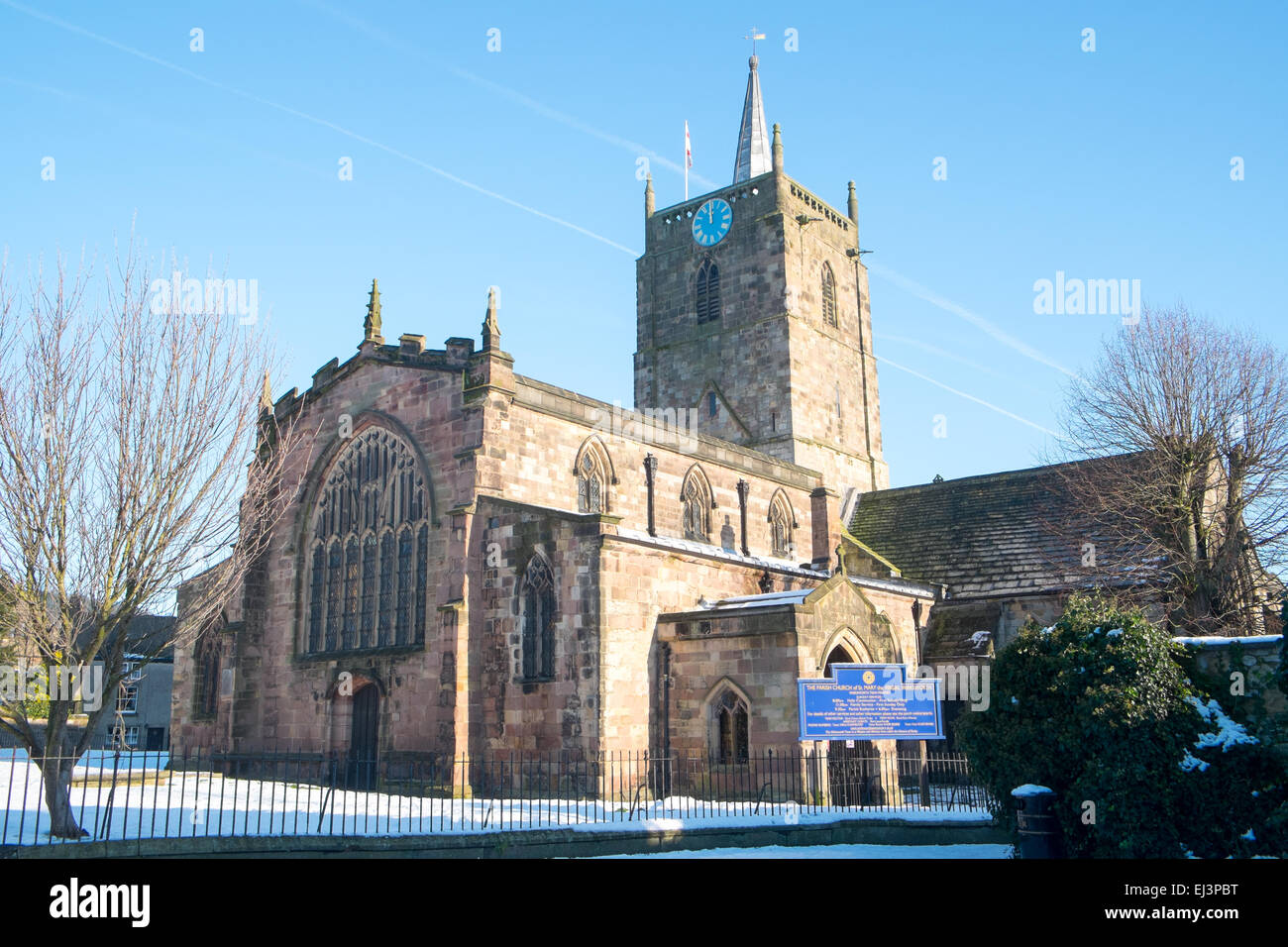 Santa Maria vergine chiesa parrocchiale di wirksworth,derbyshire,Inghilterra Foto Stock