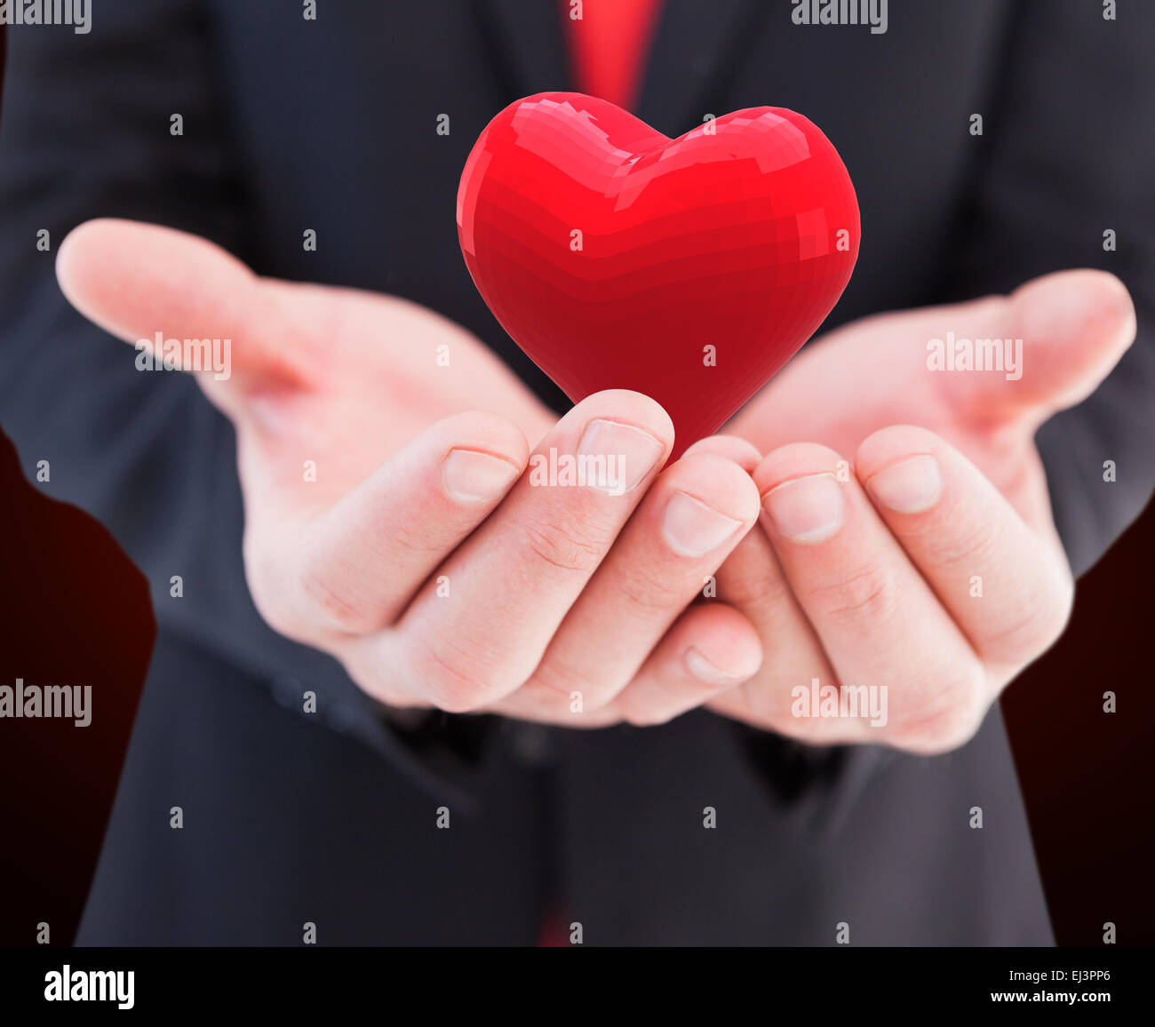 Immagine composita di imprenditore presentando con le mani Foto Stock