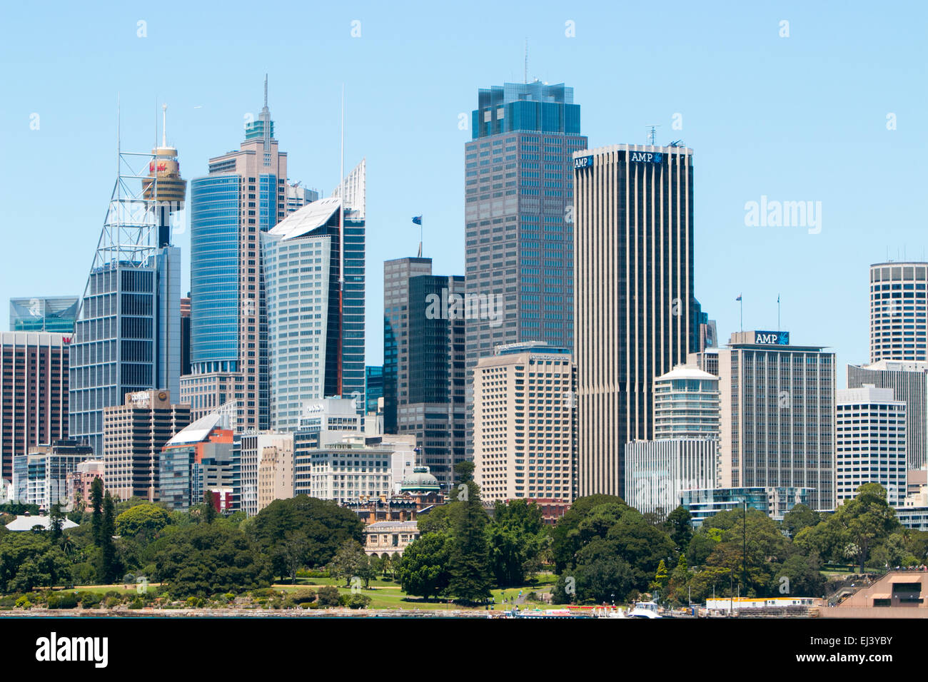 Sydney central business district vista dal porto di Sydney Australia Foto Stock