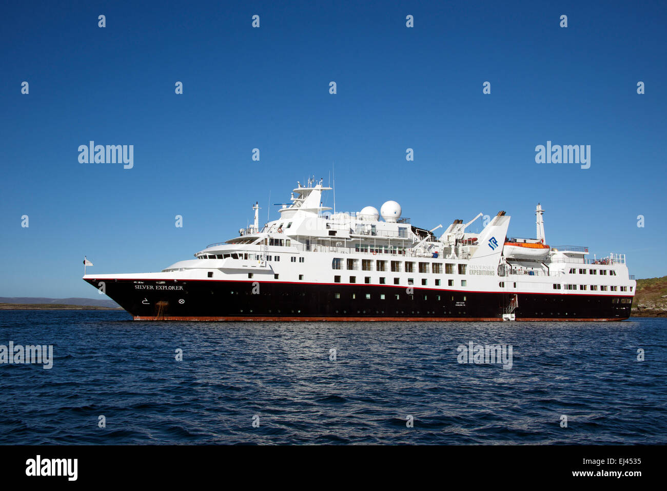 Silver Explorer Cruise Ship West Point Isole Falkland Foto Stock
