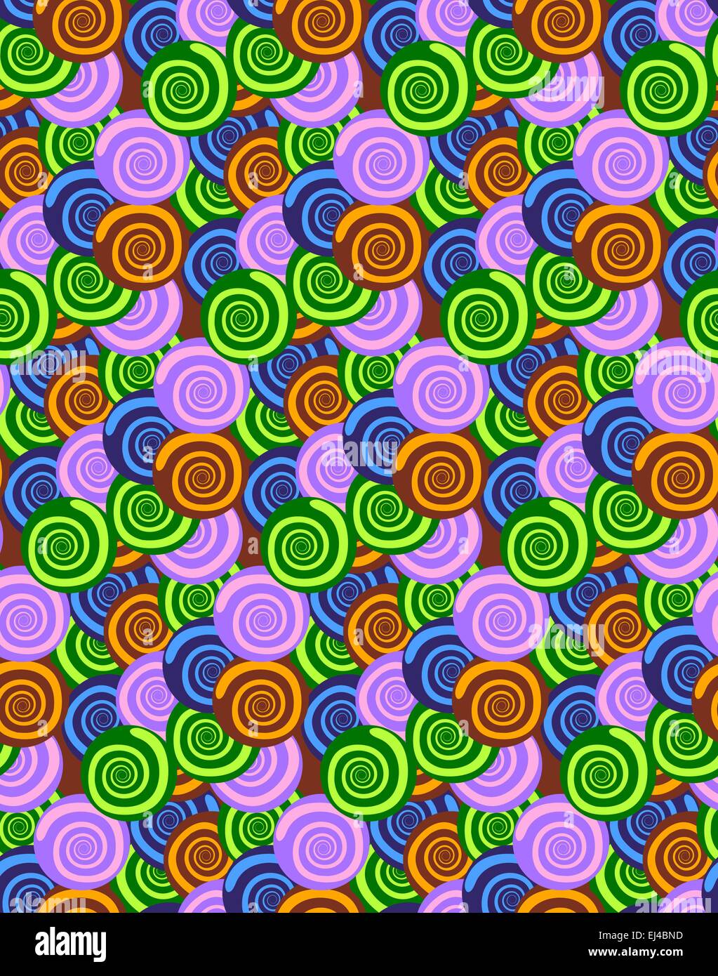 Perfetta conchiglia a spirale modello colorato texture di sfondo, sfondo, incarto di carta o di tessuto Illustrazione Vettoriale