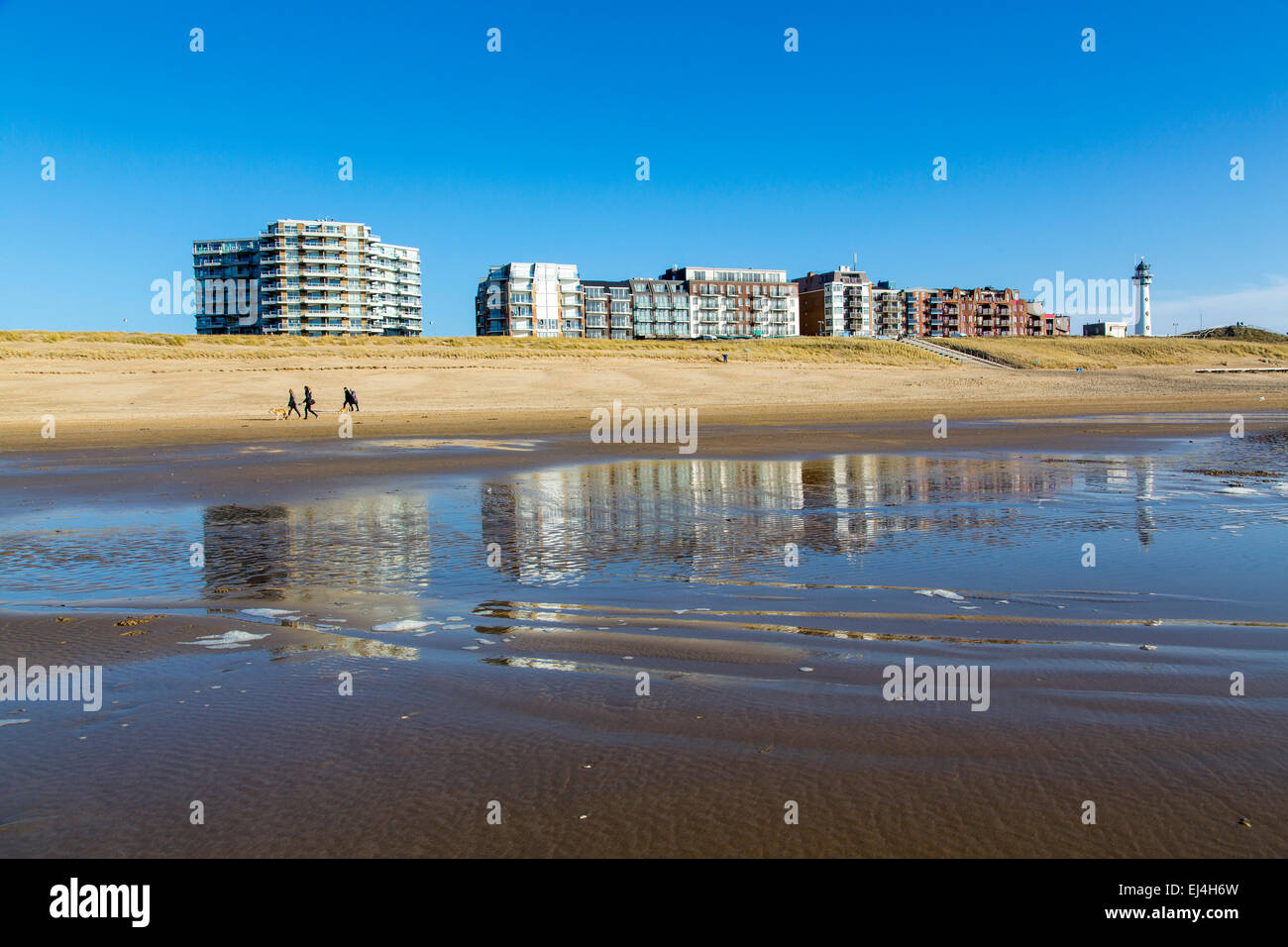 Egmond aan Zee, North Holland, Paesi Bassi, costa del Mare del Nord, spiaggia, skyline, Foto Stock