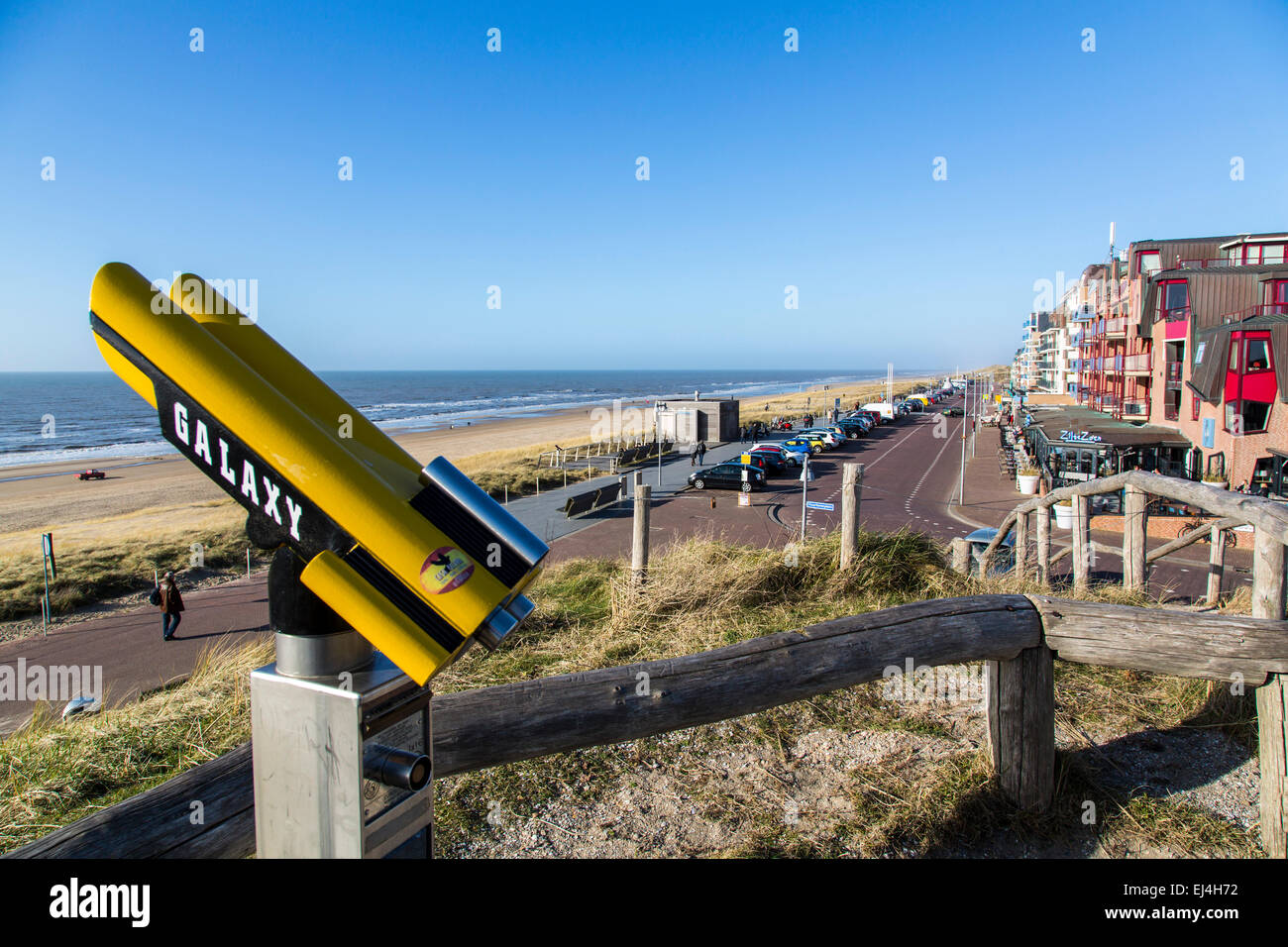 Egmond aan Zee, North Holland, Paesi Bassi, costa del Mare del Nord, spiaggia, skyline, Foto Stock