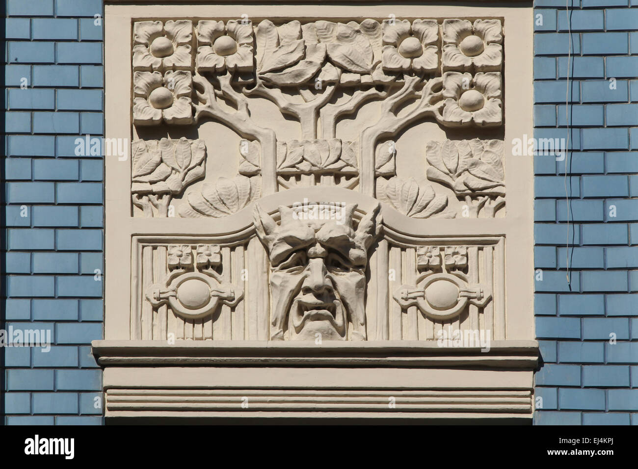 Art Nouveau appartamento edificio (1903) Progettato da architetto russo Mikhail Eisenstein in Alberta Street in Riga, Lettonia. Foto Stock