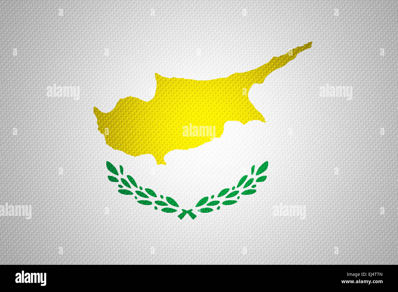 Bandiera di Cipro o banner cipriota sulla texture astratta Foto Stock