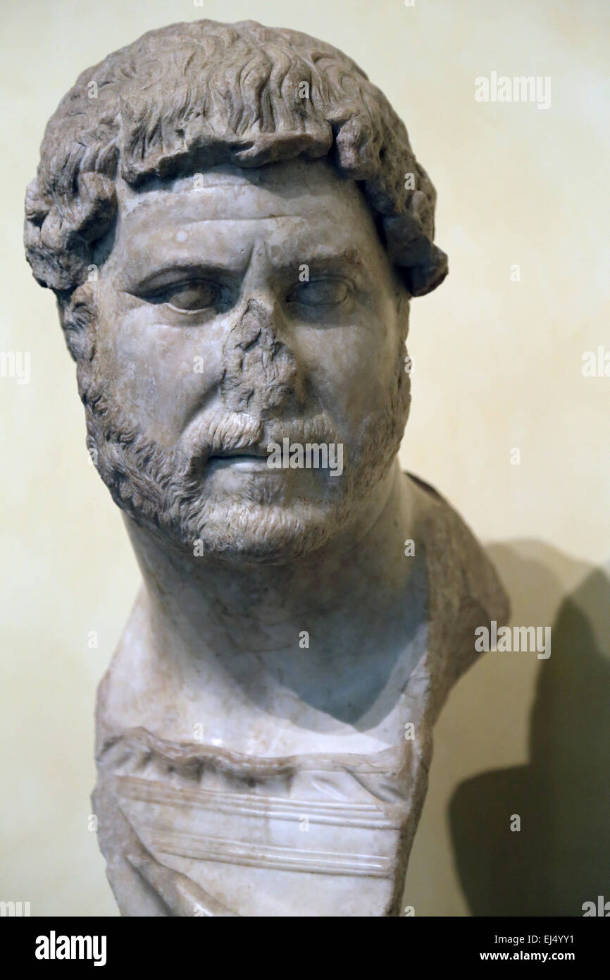 Ritratto .Adriano (117-138) imperatore romano. Nervan-Antonine dinastia. Circa 130. Dagli Horti Tauriani. Musei Capitolini. Roma Foto Stock