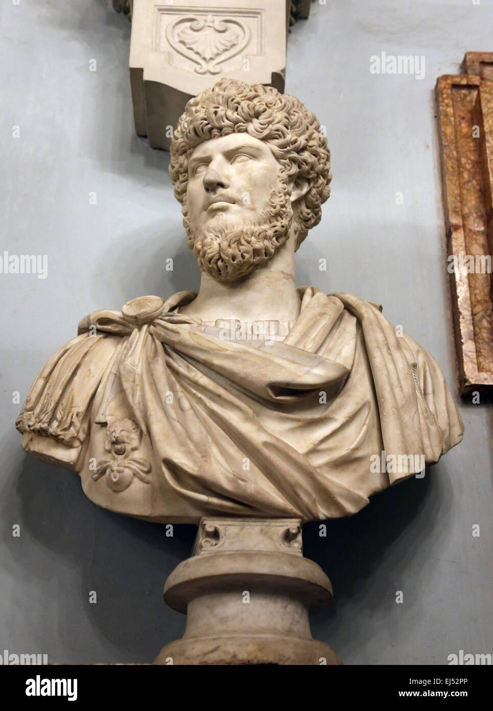 Lucius Verus (130-169). Imperatore romano. Busto. Il marmo. Musei Capitolini. Roma. L'Italia. Foto Stock