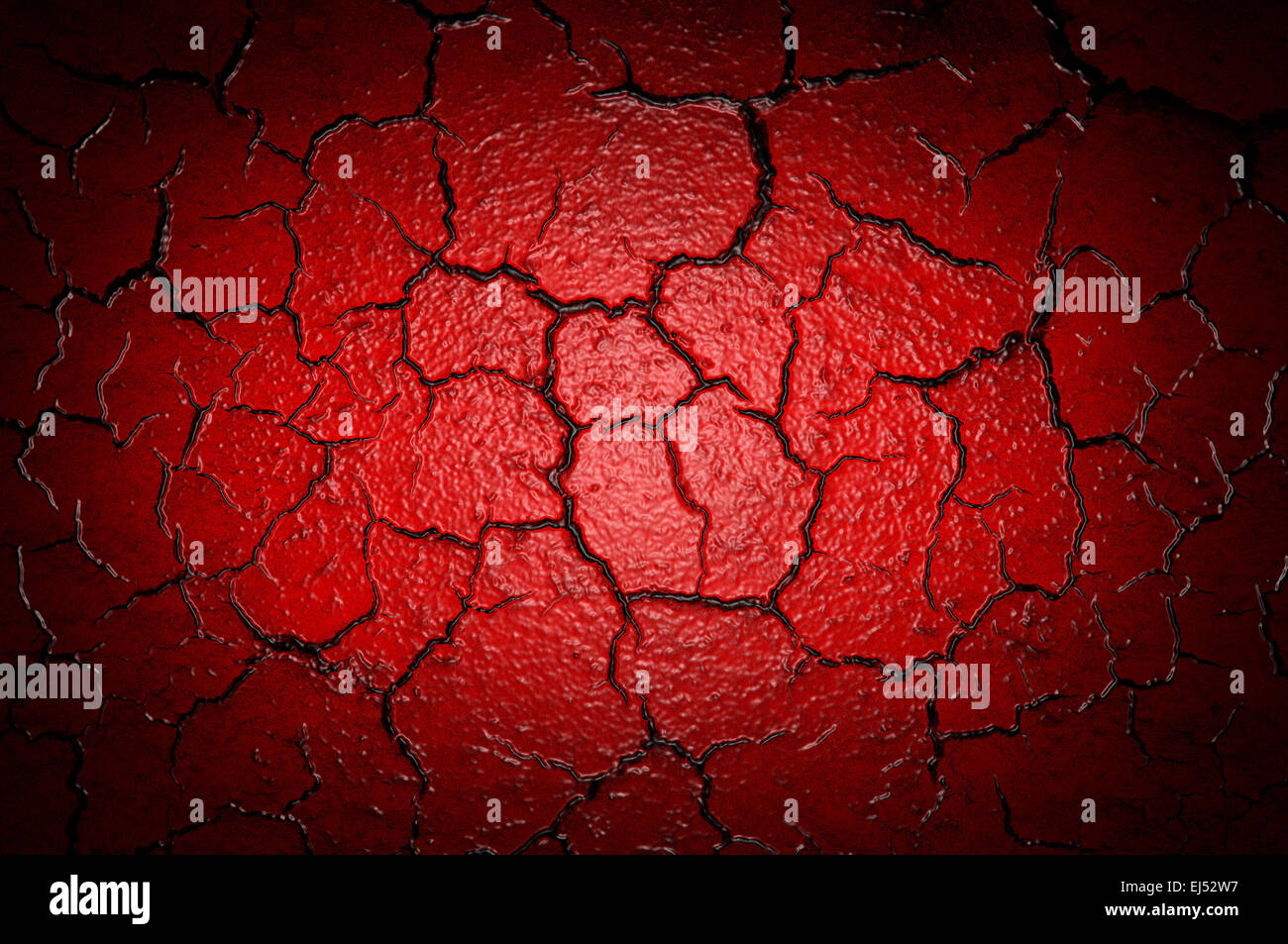 Rosso sfondo astratto - incrinato, parete lucido Foto Stock