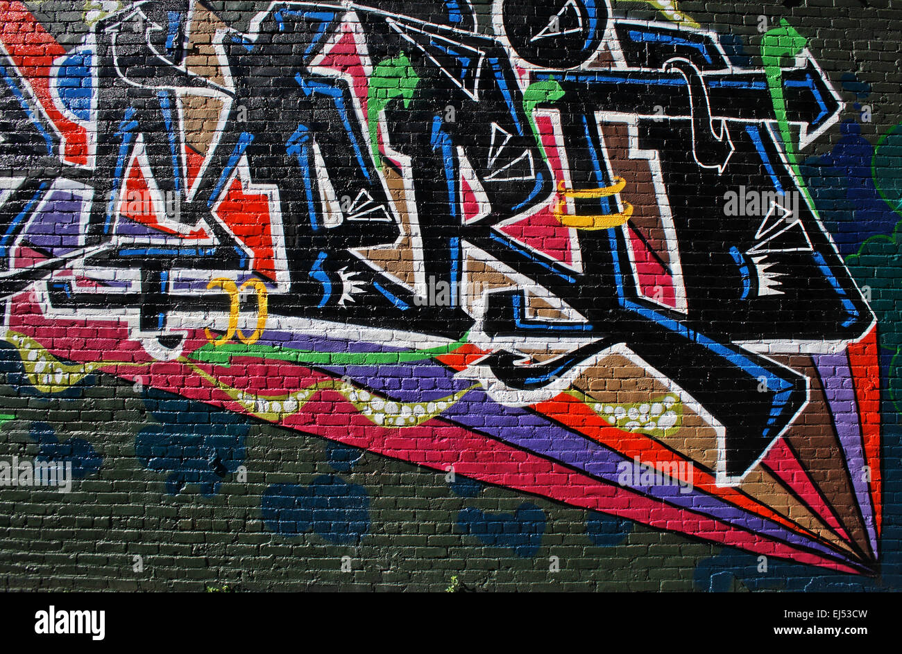 Arte di strada nel quartiere finanziario di San Francisco, negli Stati Uniti. Foto Stock