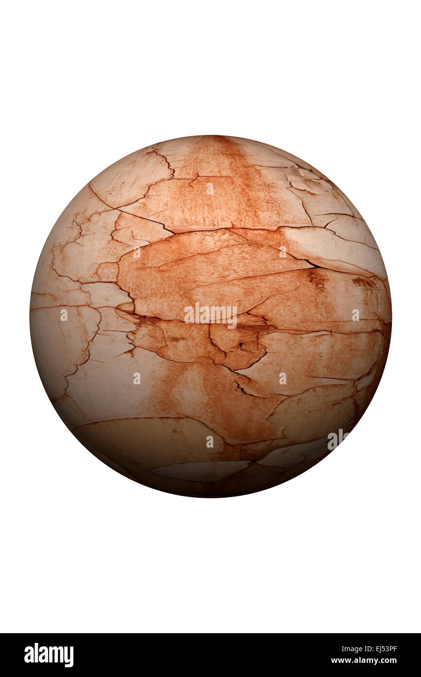 Illustrazione di un pianeta alieno isolato su uno sfondo bianco. Foto Stock