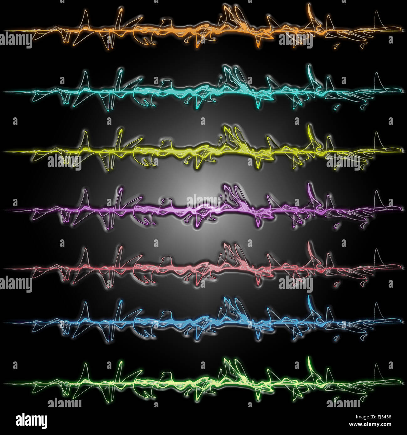 Linee astratte in molti diversi colori Foto Stock