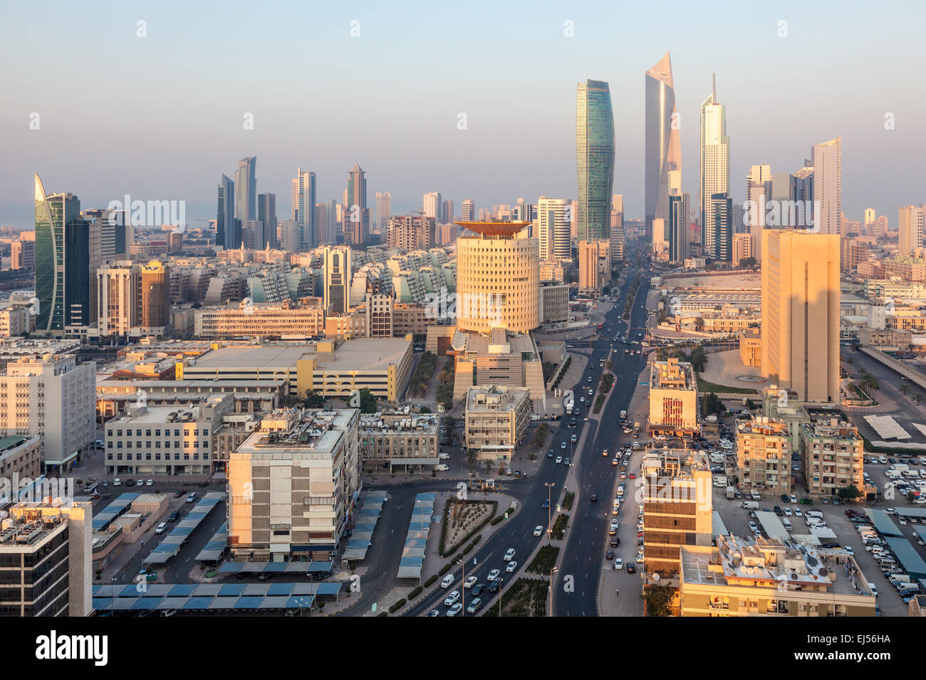 Il centro della città di Kuwait City, Medio Oriente Foto Stock