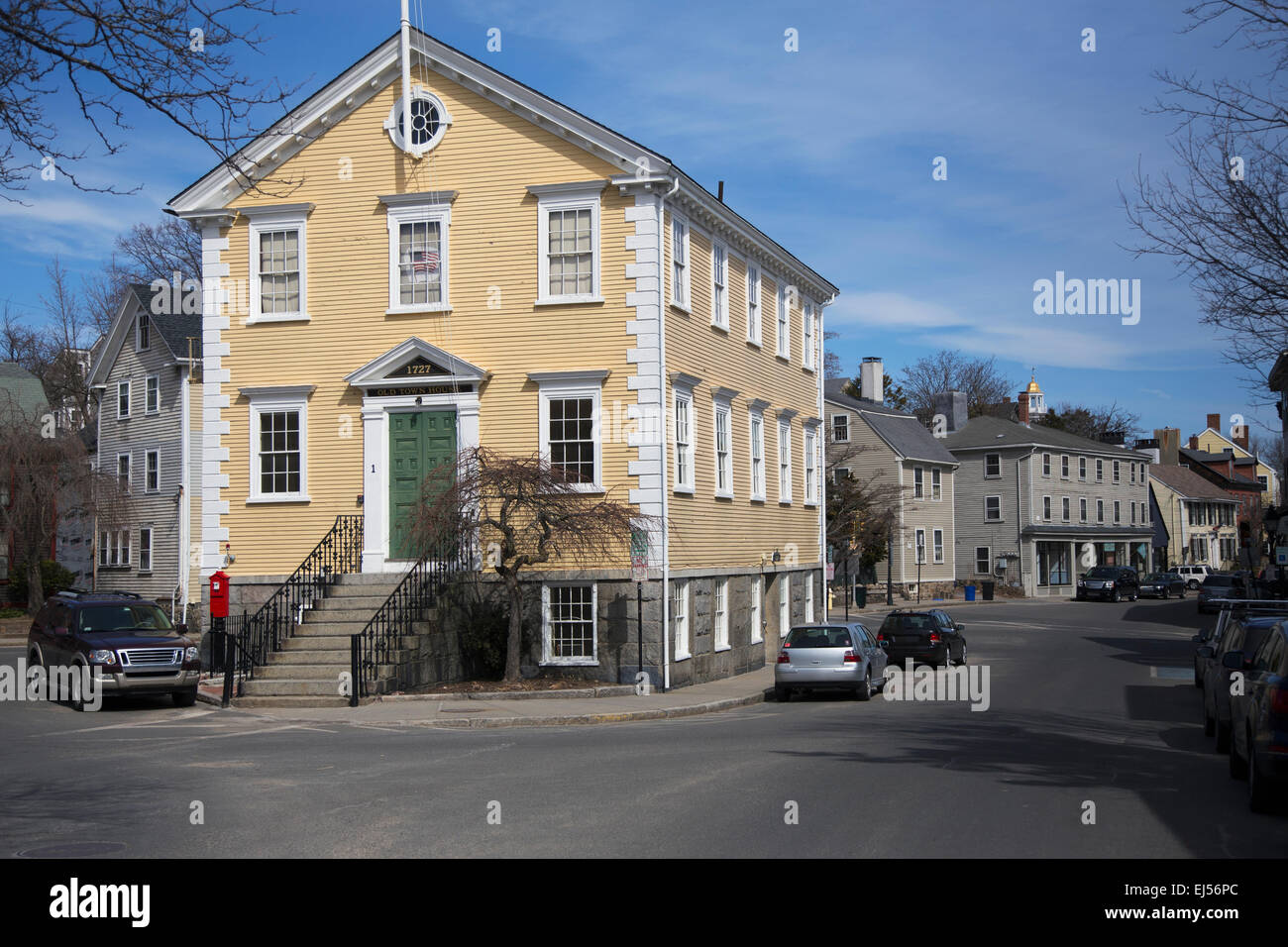 Storica Città Vecchia casa Hall, costruito 1727, Marblehead, Massachusetts, STATI UNITI D'AMERICA Foto Stock