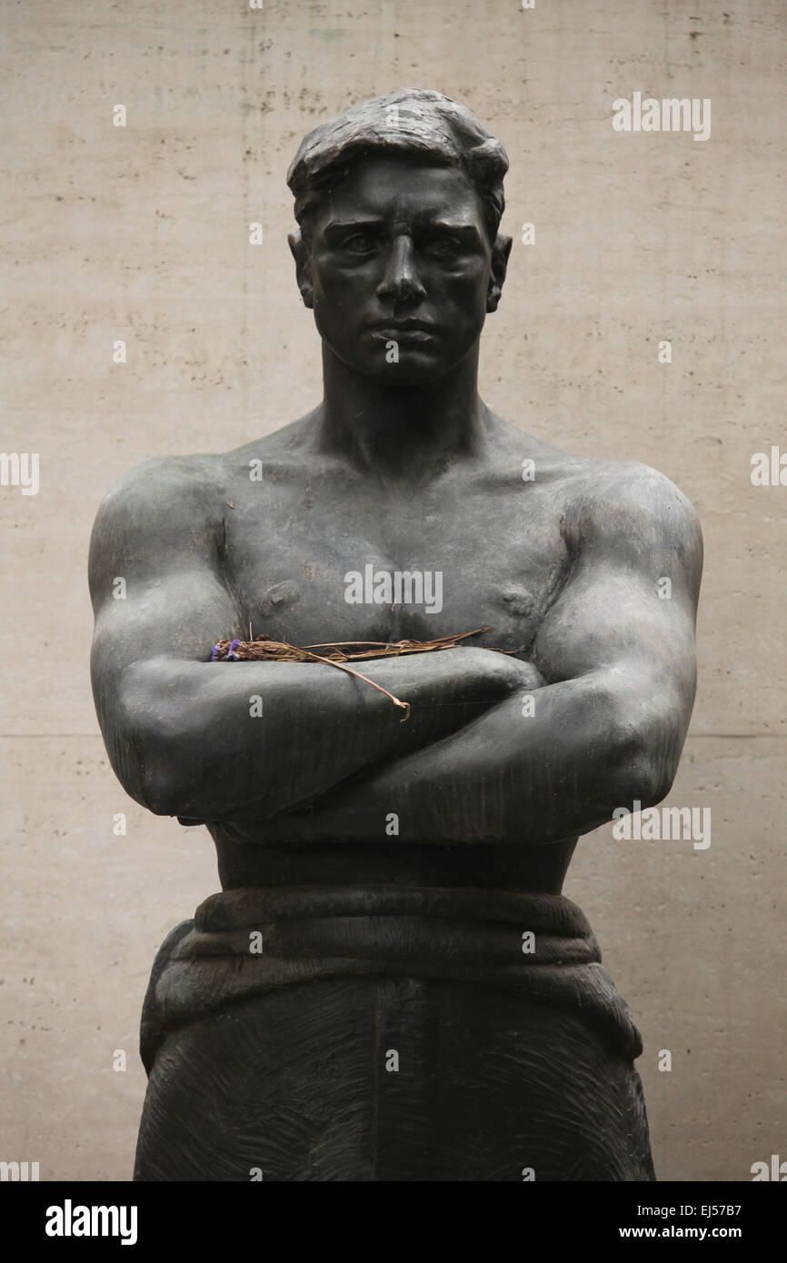 Lapide del politico italiano Bruno Buozzi presso il Campo Verano cimitero in Roma, Italia. Foto Stock