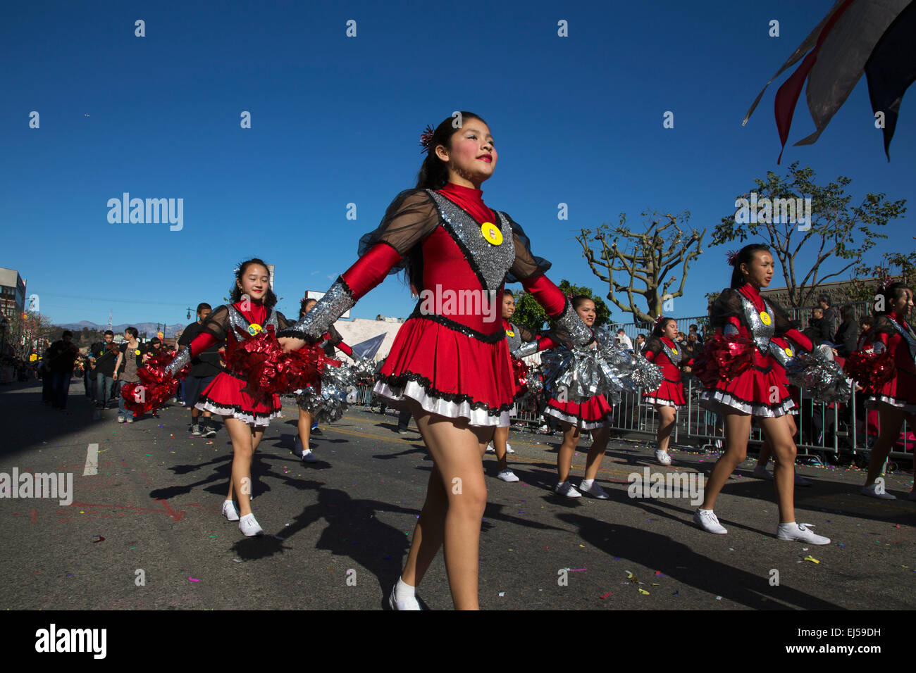 115Golden Dragon Parade, nuovo anno cinese, 2014, anno del cavallo, Los Angeles, California, Stati Uniti d'America Foto Stock