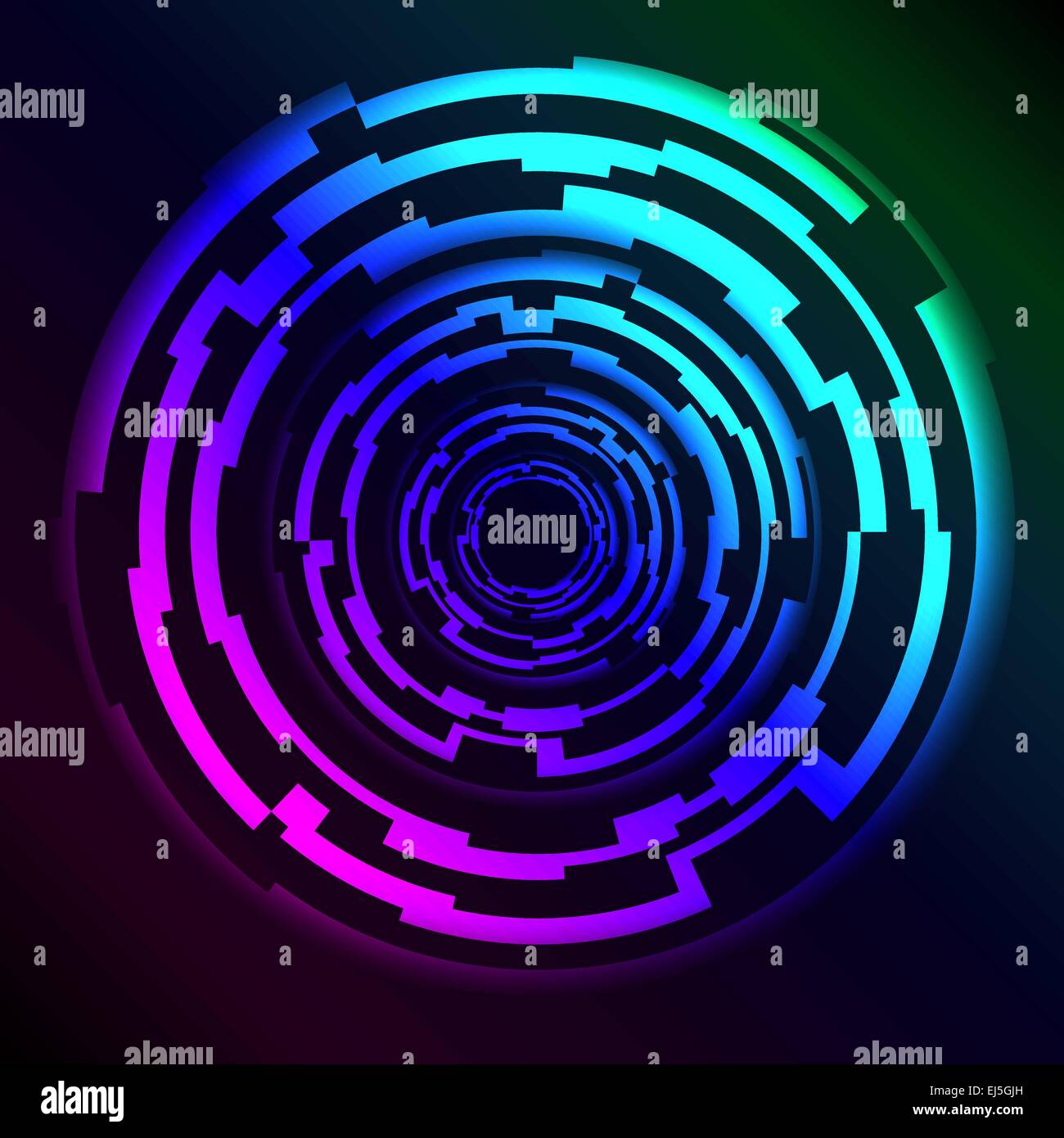 HUD Hi-Tech anelli con effetto di plasma, illustrazione vettoriale Illustrazione Vettoriale