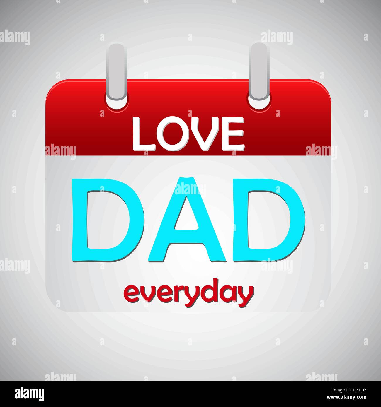 Amore il papà di tutti i giorni l'icona del calendario, illustrazione vettoriale Illustrazione Vettoriale