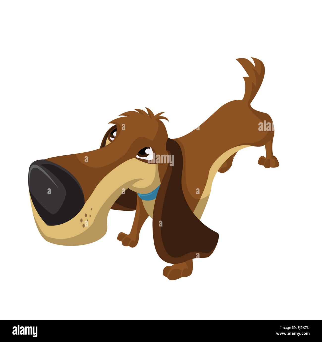 Immagine vettoriale di colore funny cartoon dog Foto Stock