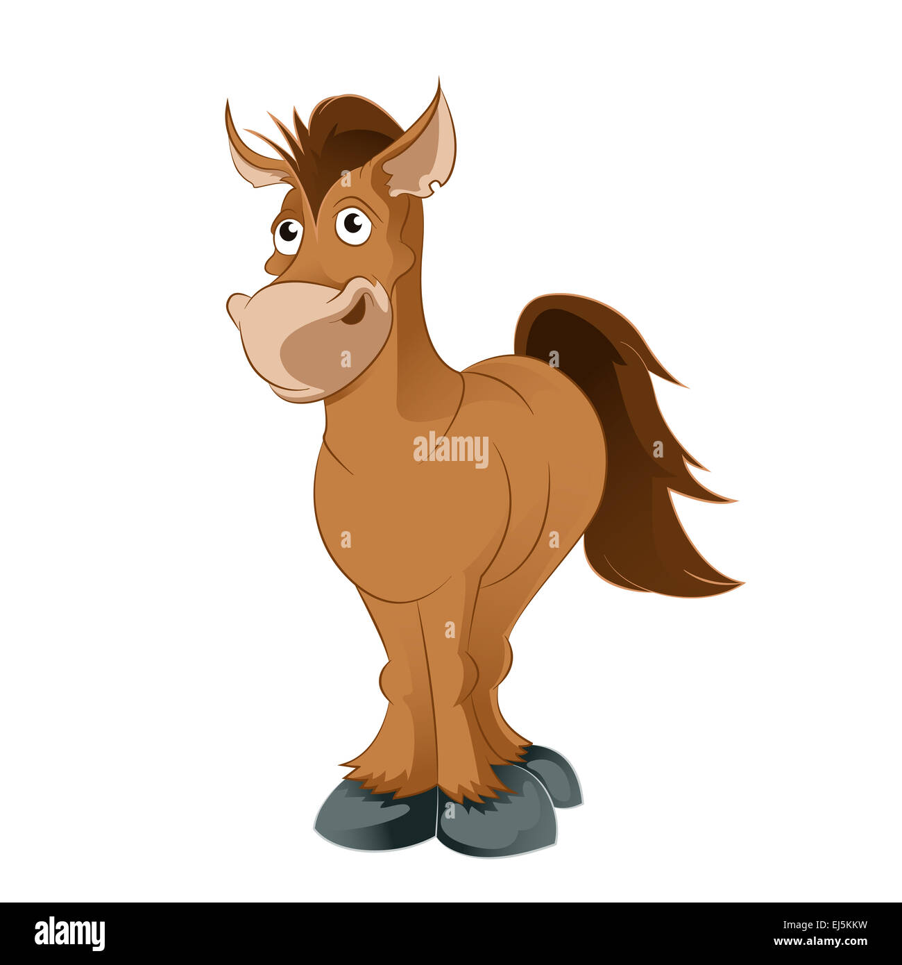 Immagine vettoriale di un cartoon marrone cavallo Foto Stock