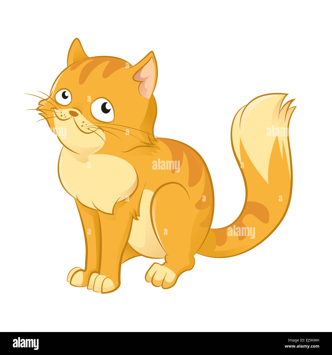 Immagine vettoriale di orange funny cartoon cat Foto Stock