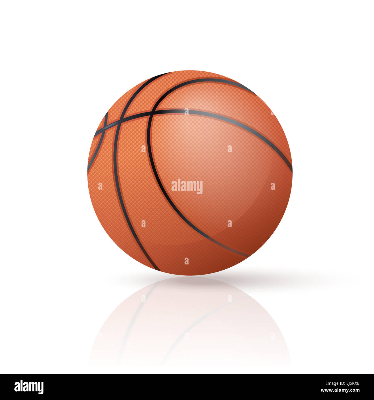 Immagine vettoriale di un realistico di pallacanestro di rosso Foto Stock