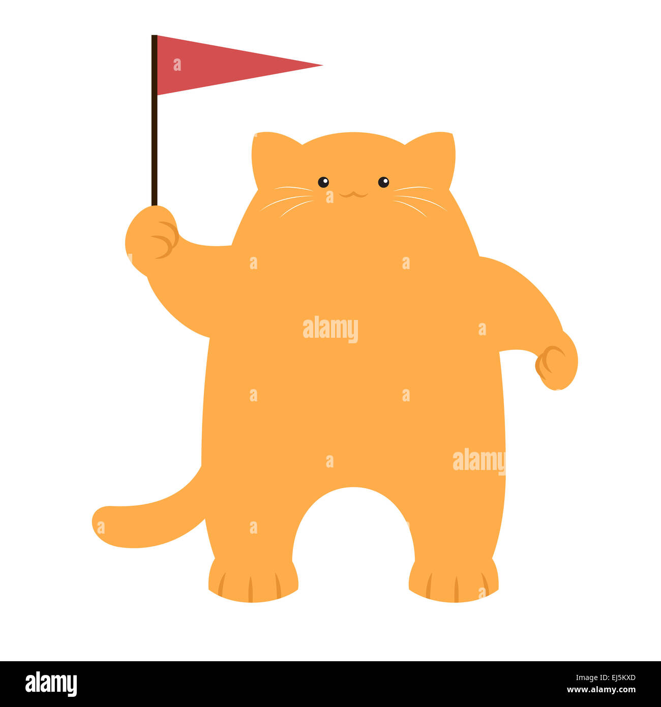 Immagine vettoriale del gatto e la bandiera Foto Stock