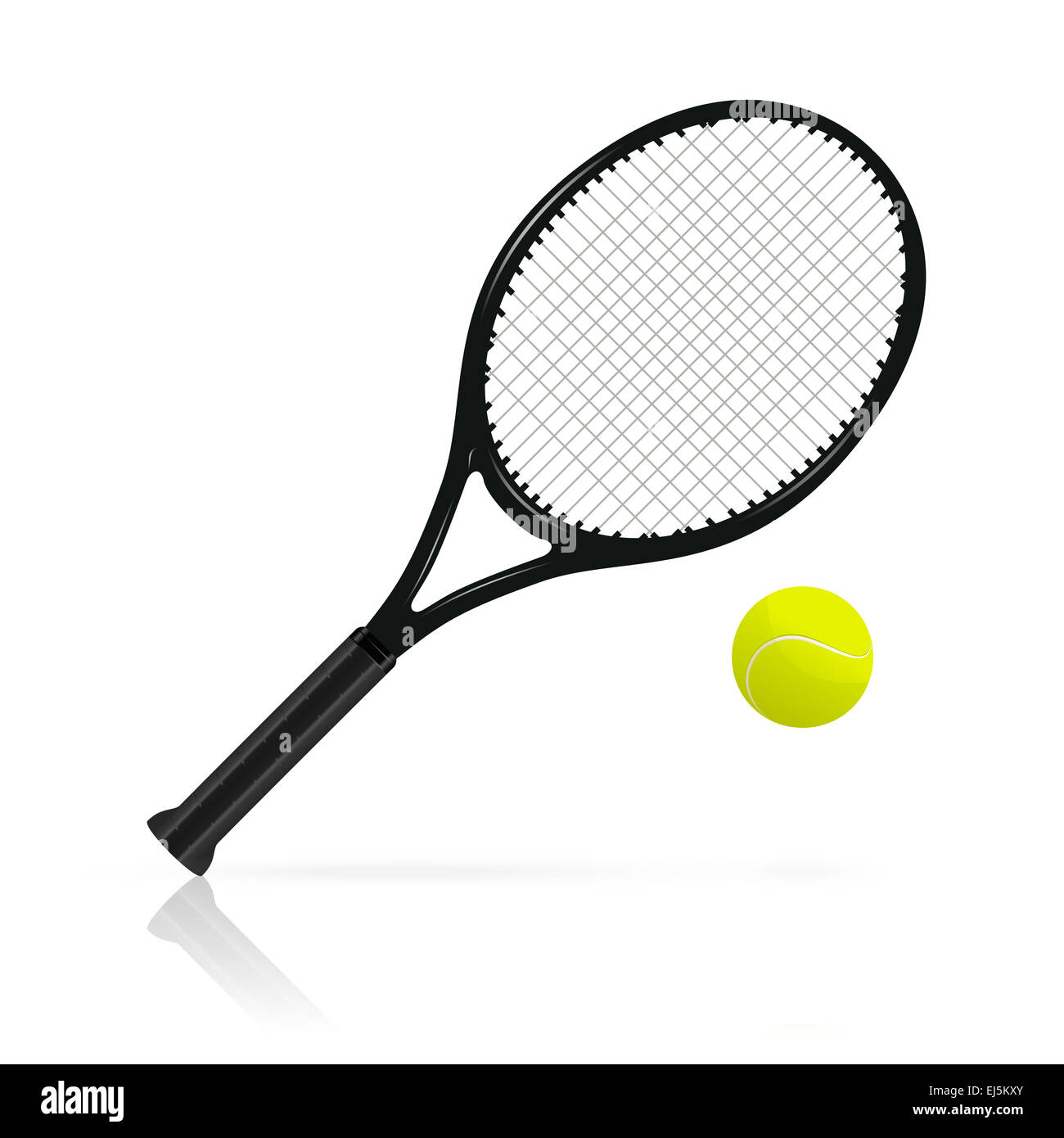 Immagine vettoriale di un realistico attrezzatura da tennis Foto Stock