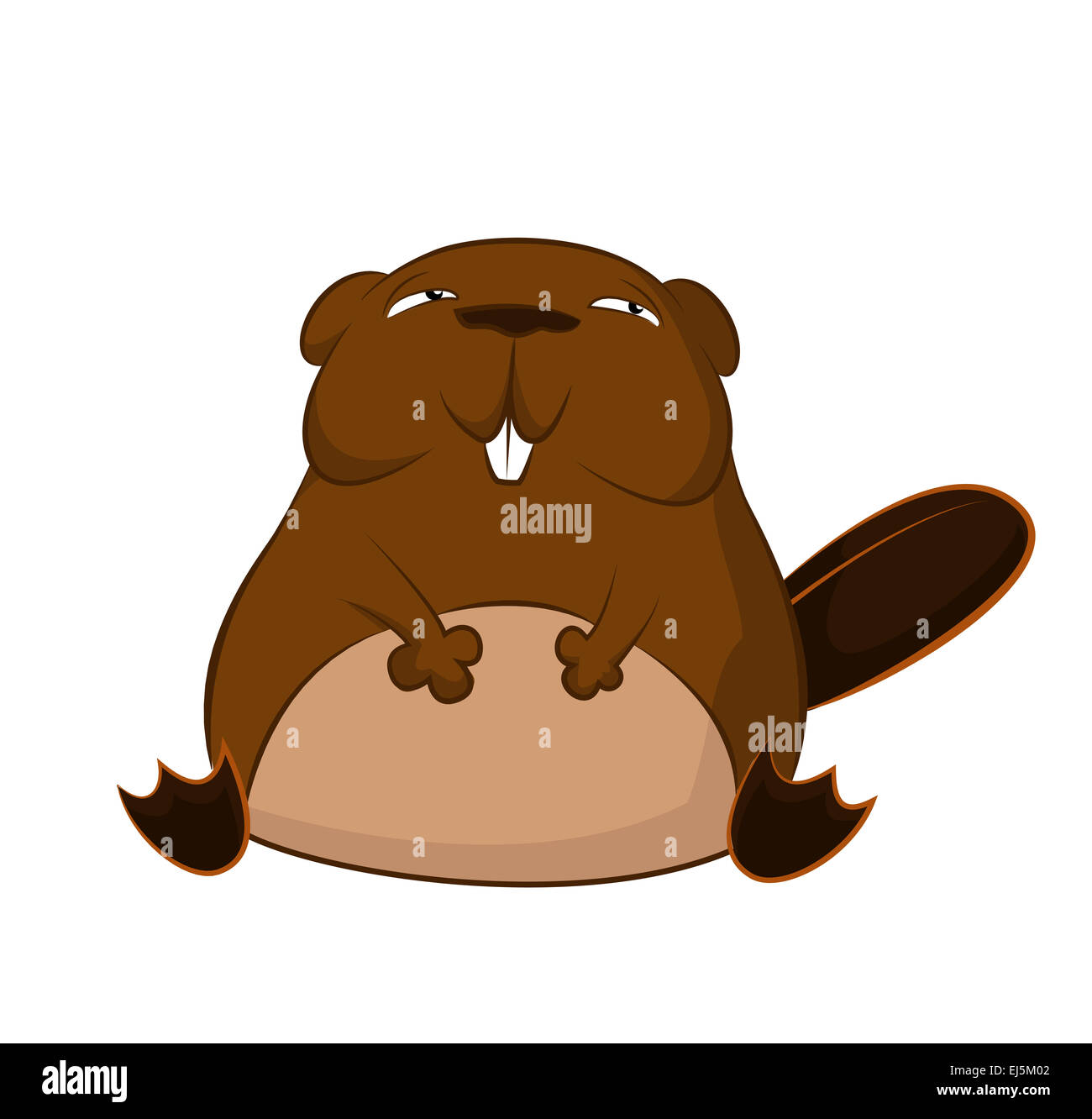 Immagine vettoriale di divertenti cartoon sorridente beaver Foto Stock