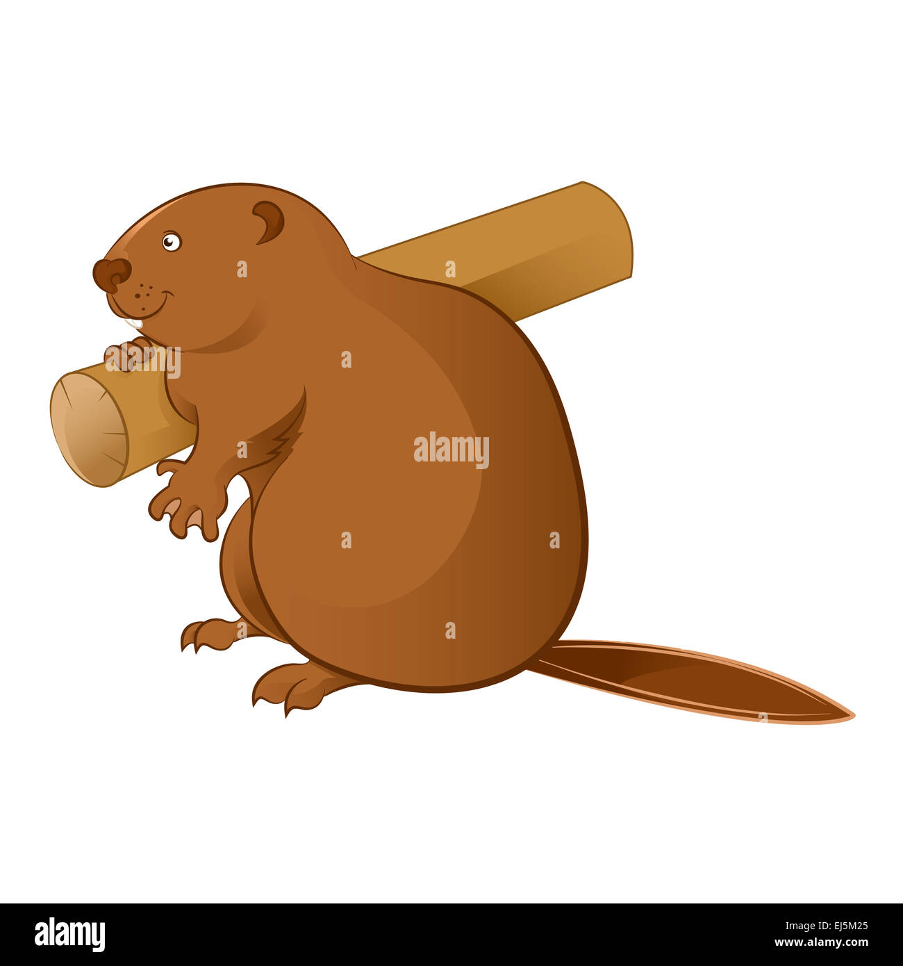 Immagine vettoriale di un cartoon brown Beaver Foto Stock