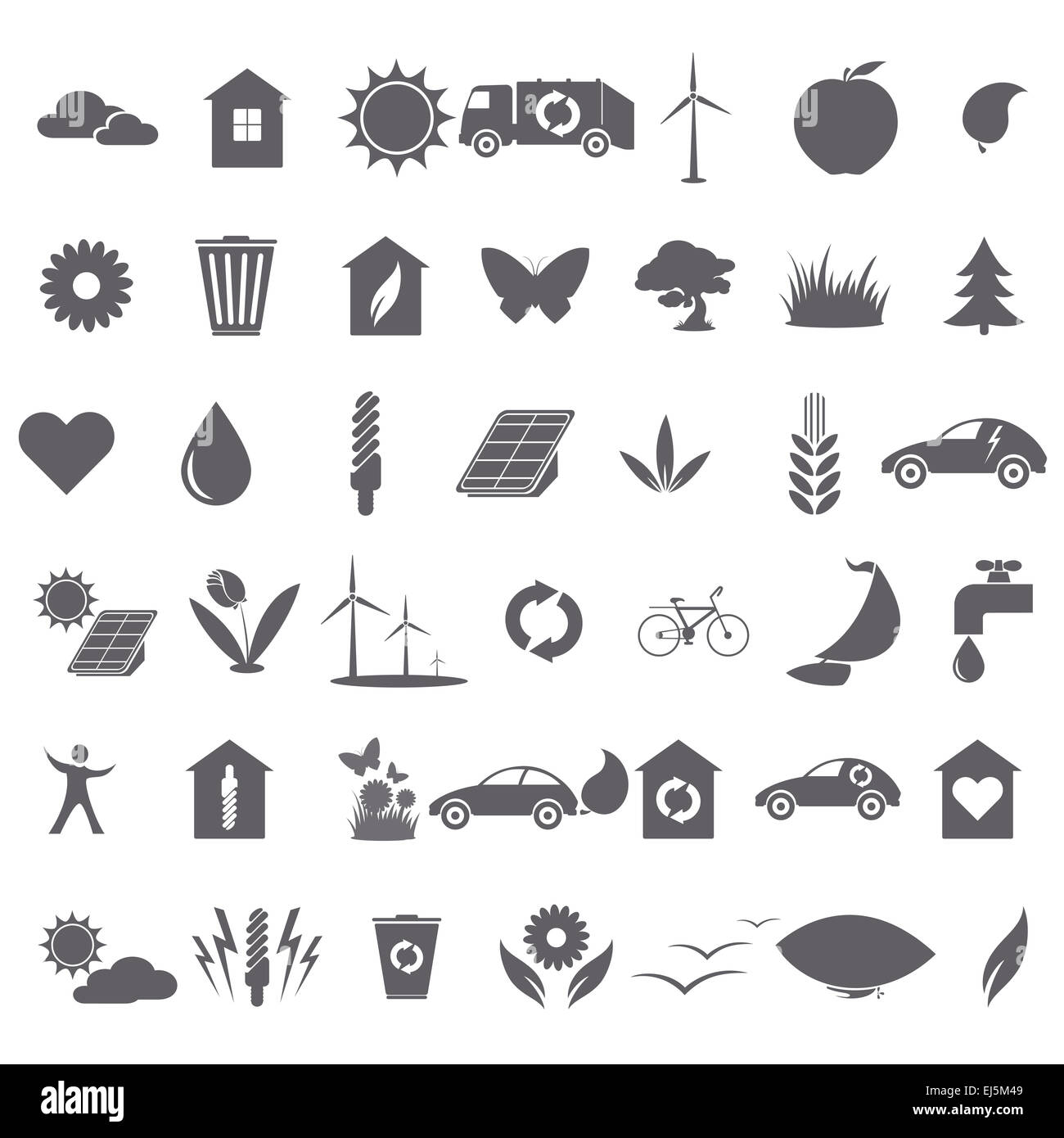 Immagine vettoriale della collezione di icone ecologico Foto Stock