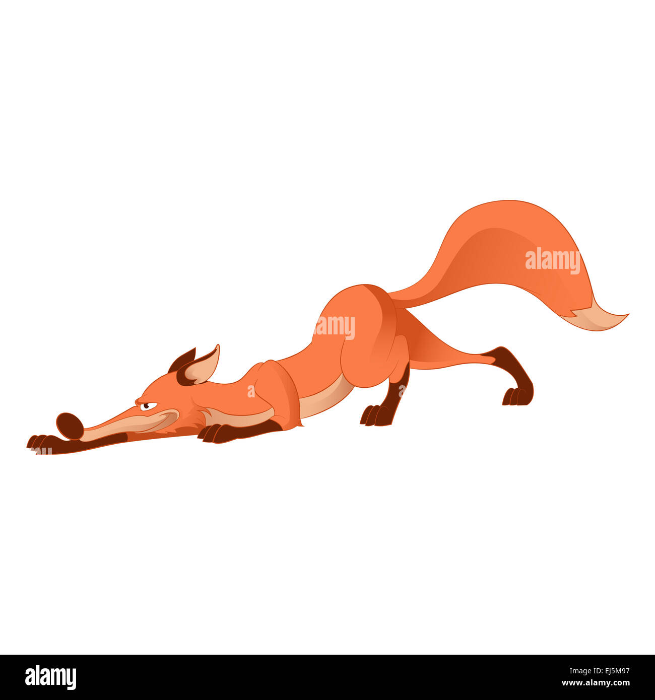 Immagine vettoriale di un cartoon sly fox Foto Stock