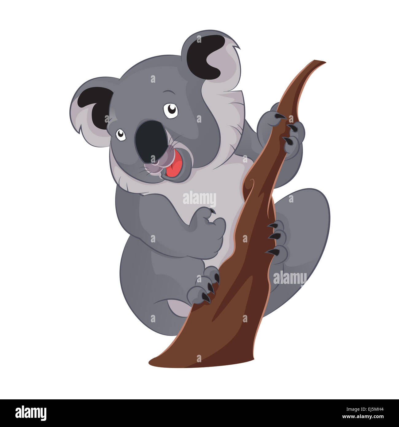 Immagine vettoriale di cartoon sorridente funny Koala Foto Stock