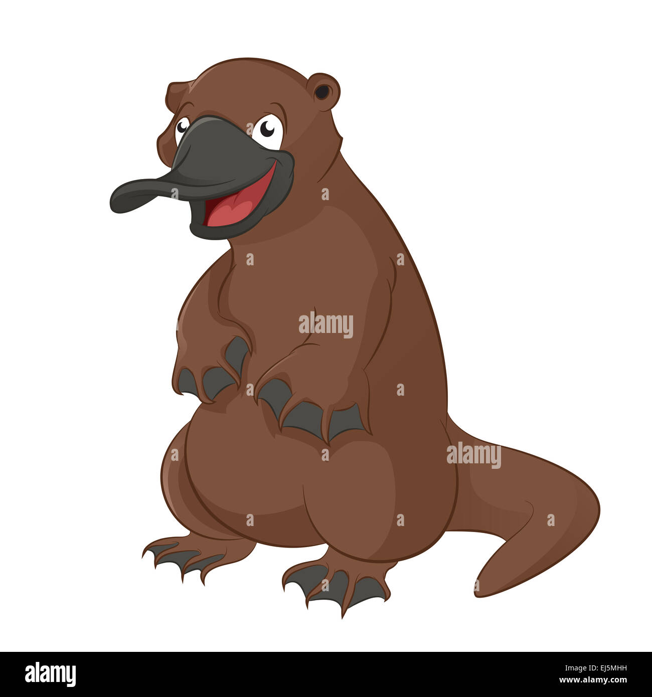 Immagine vettoriale di divertenti cartoon platypus animale Foto Stock
