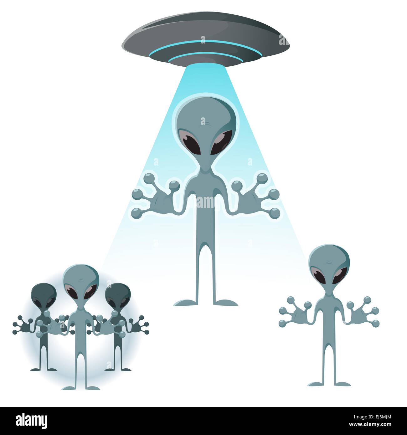 Immagine vettoriale di alcuni cartoon alien icone Foto Stock