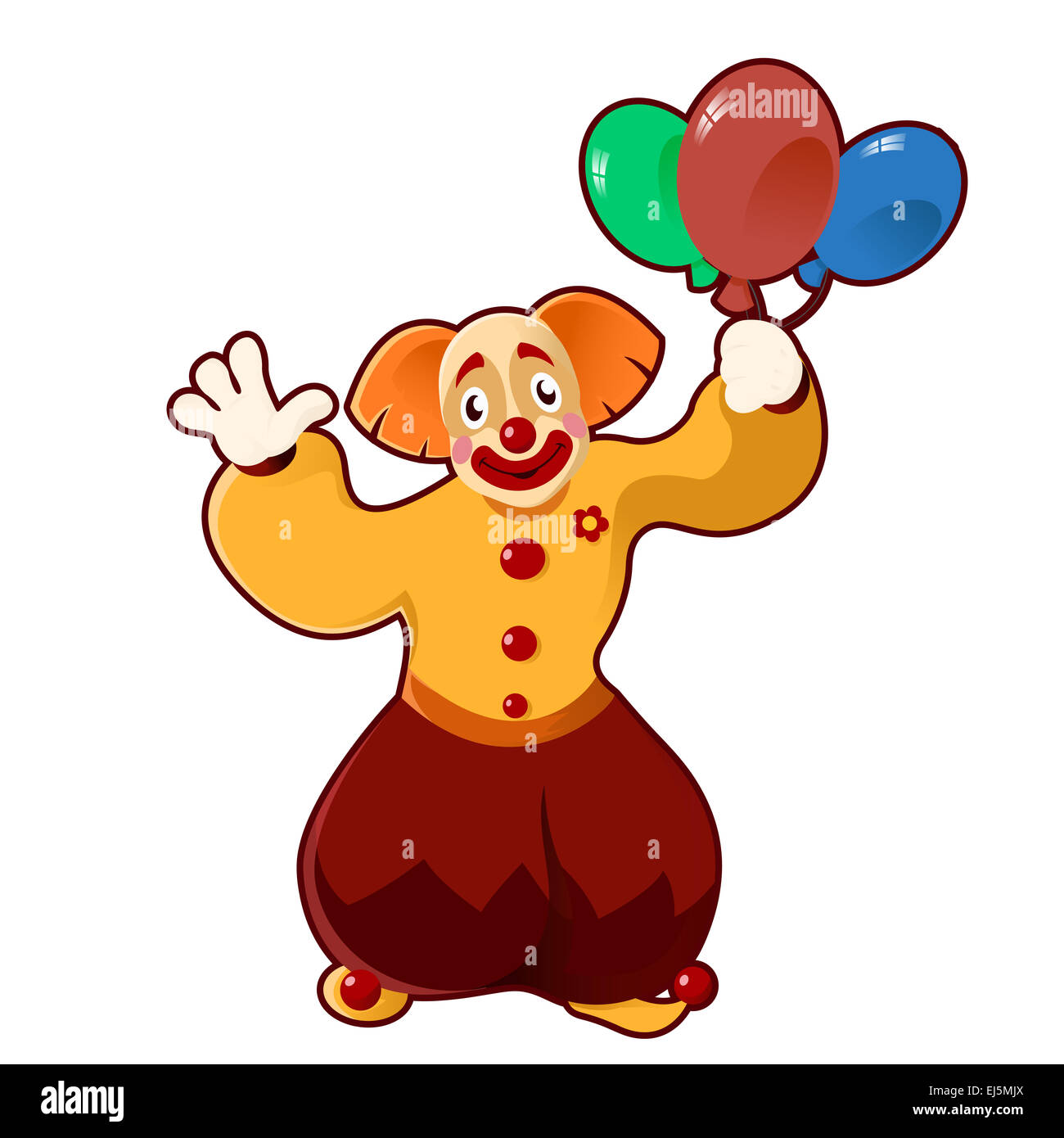 Immagine vettoriale di un partito giallo Clown Foto Stock