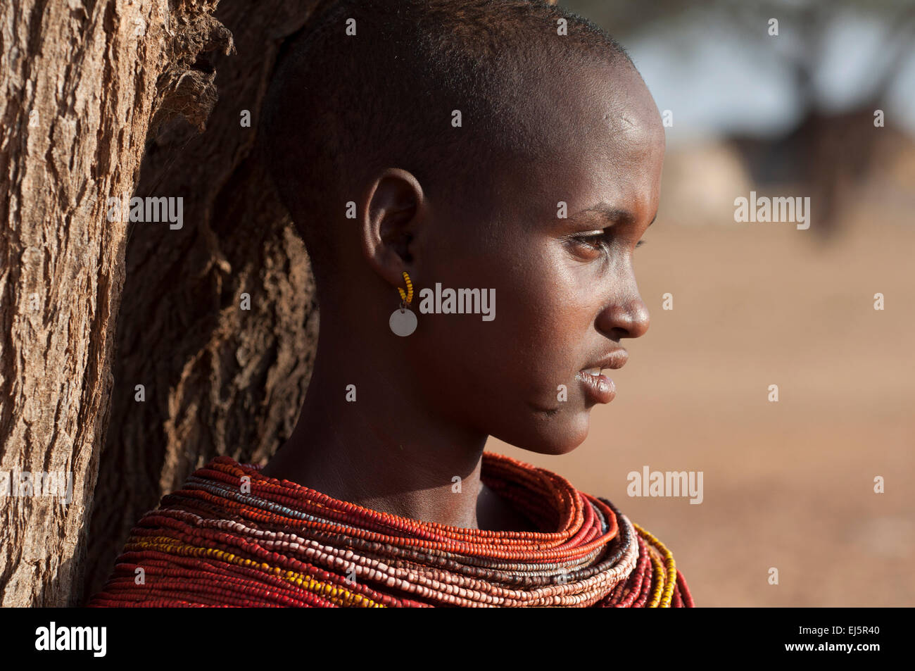 Giovane donna Rendille, area di Korr, Kenya Foto Stock