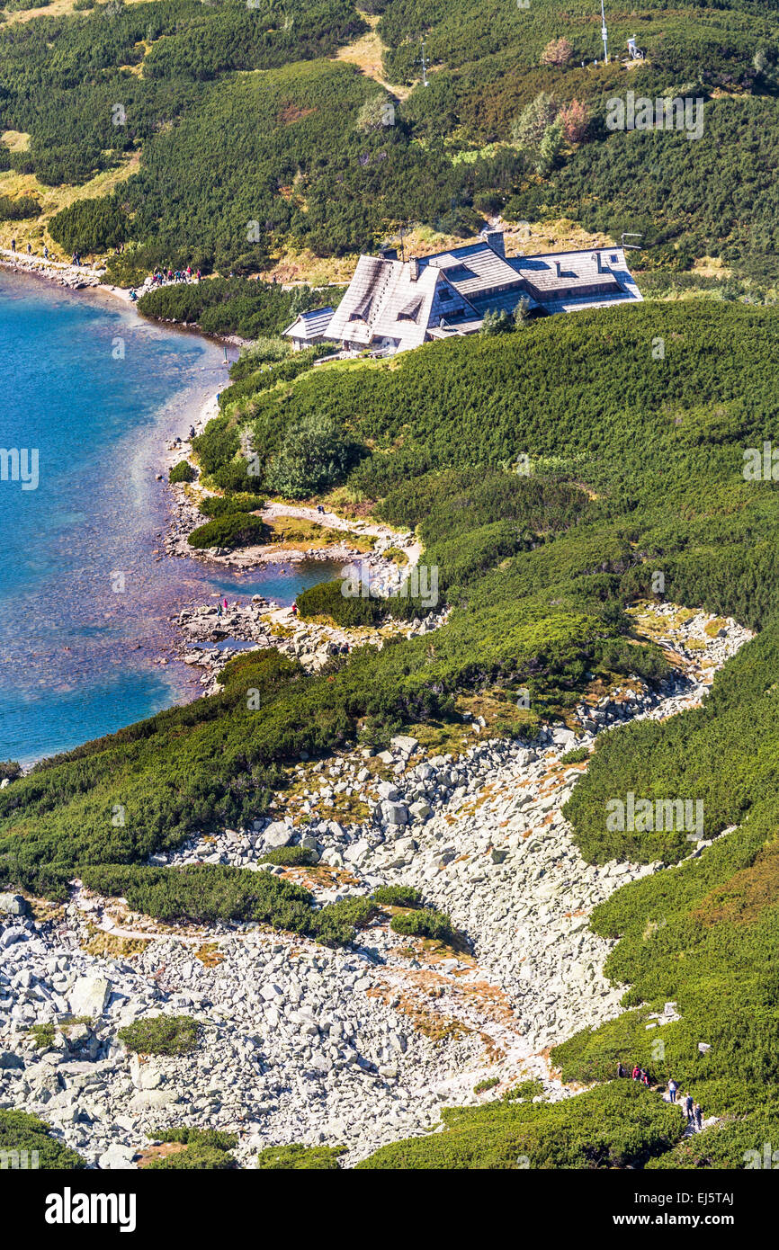 Lago di montagna in 5 laghi della valle di Tatra, Polonia. Foto Stock