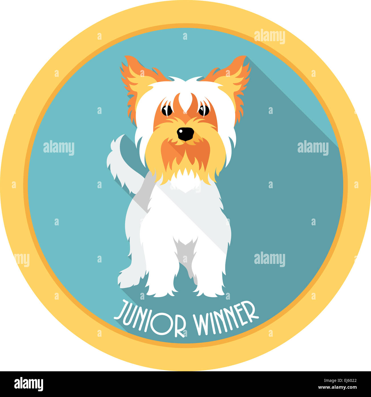 Dog Junior Winner medal icona design piatto Foto Stock