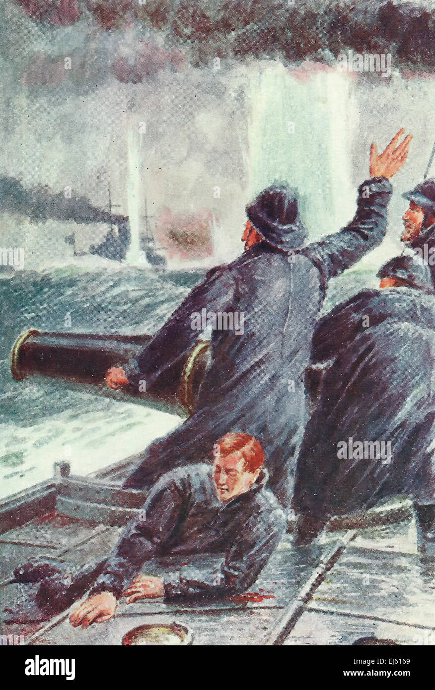 Un devastatore in azione - British Royal Navy - la prima guerra mondiale Foto Stock