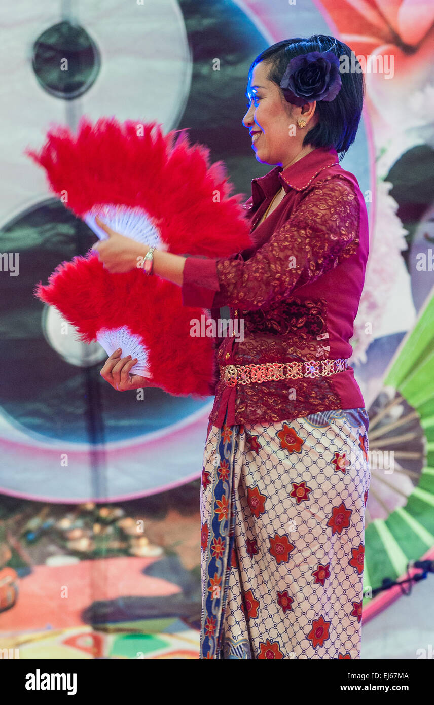 Torino, Italia. Xxii marzo, 2015. Lingotto Fiere 'Festival dell'Oriente' dal 20 al 22 marzo 2015 e dal 27 al 30 marzo 2015 - 20 Marzo 2015 - danza thailandese Credito: Davvero Facile Star/Alamy Live News Foto Stock