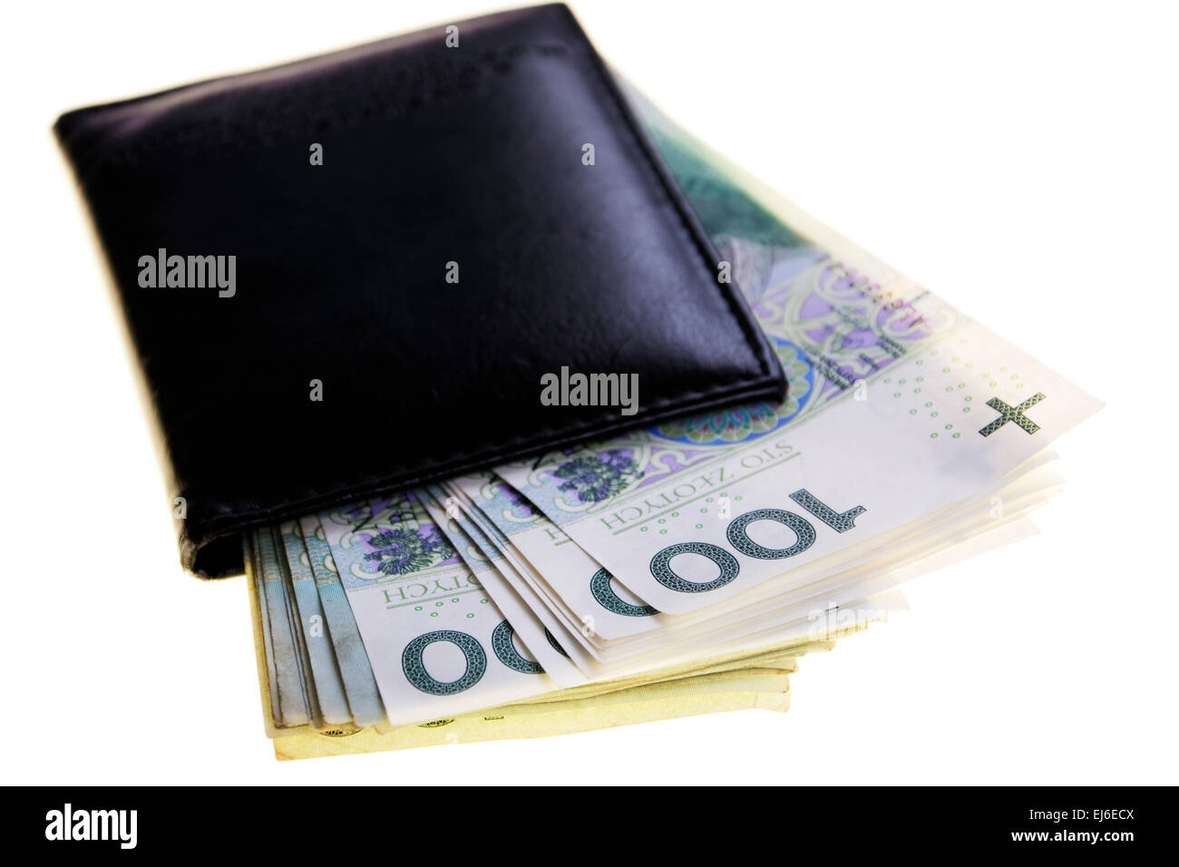 Lucidare le banconote di un centinaio di zlotys Foto Stock