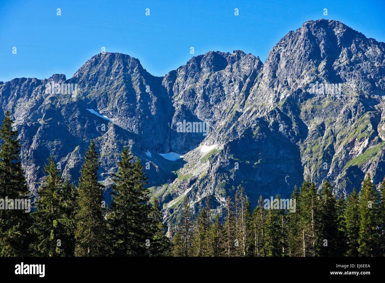 Picchi elevati in polacco montagne Tatra Foto Stock