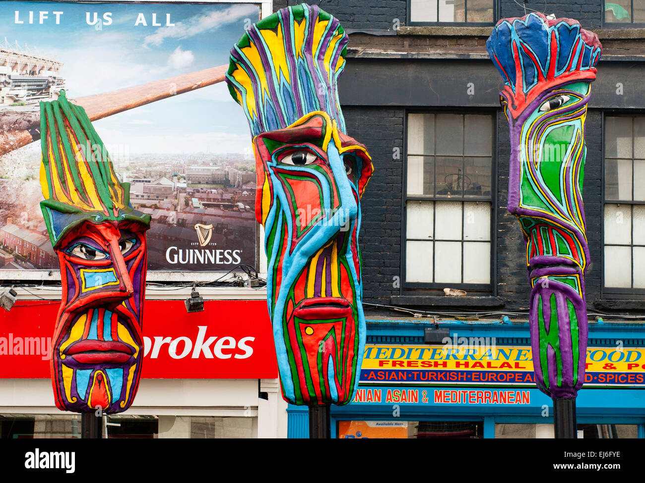 Sculture di strada a Dublino, Irlanda Foto Stock