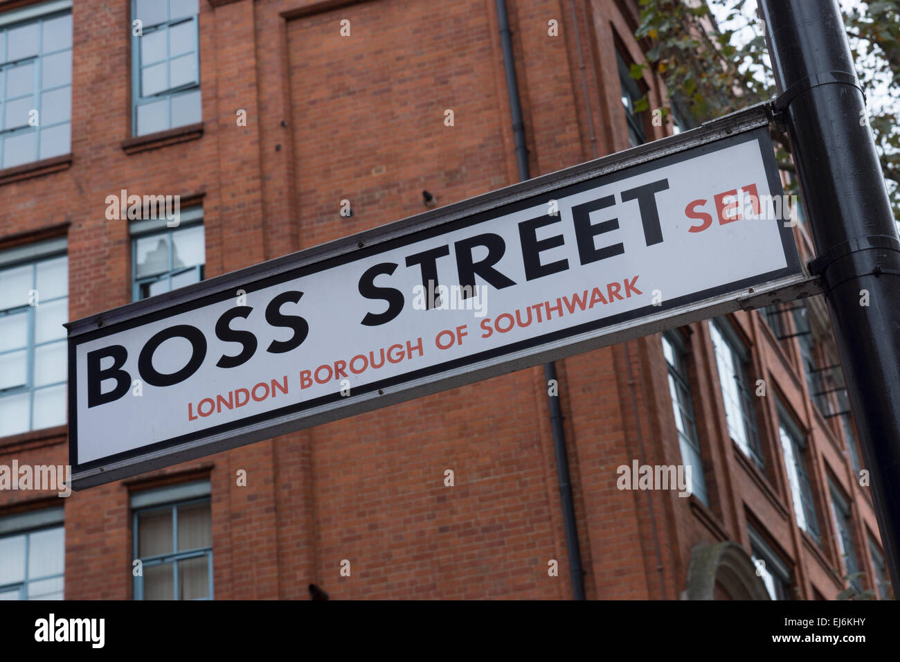 Boss Street SE1 Cartello stradale Londra Centrale Foto Stock