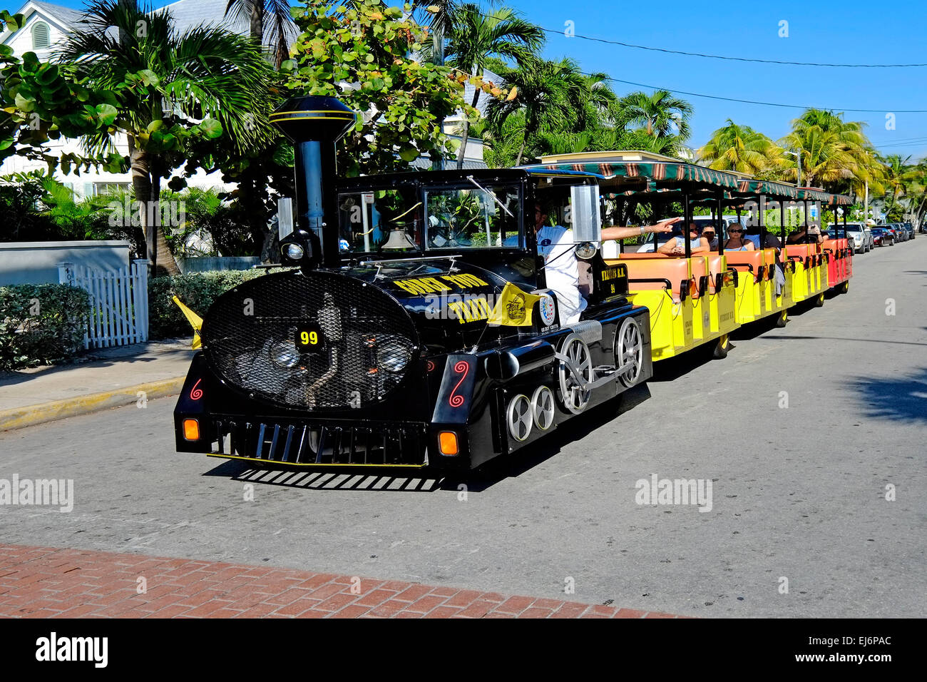 Conch Train Key West Florida FL destinazione per Western Caraibi Crusie da Tampa Foto Stock