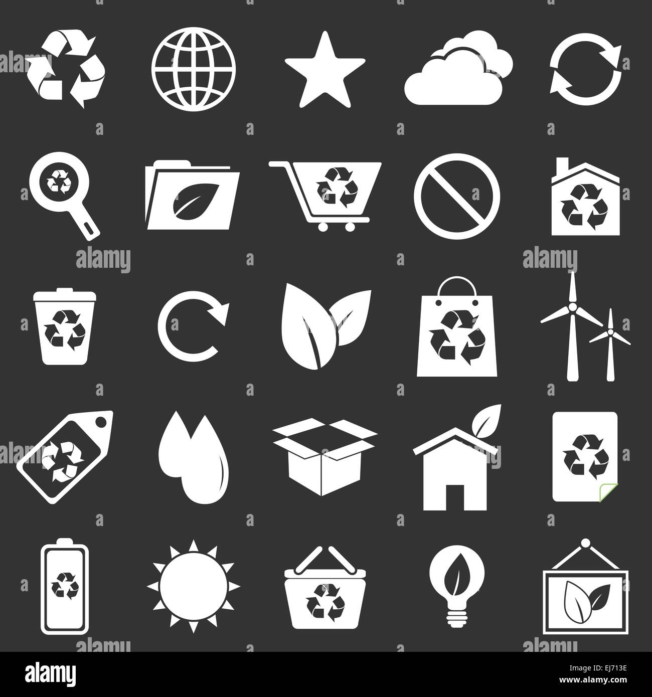 Ecologia le icone su sfondo grigio, vettore di stock Illustrazione Vettoriale