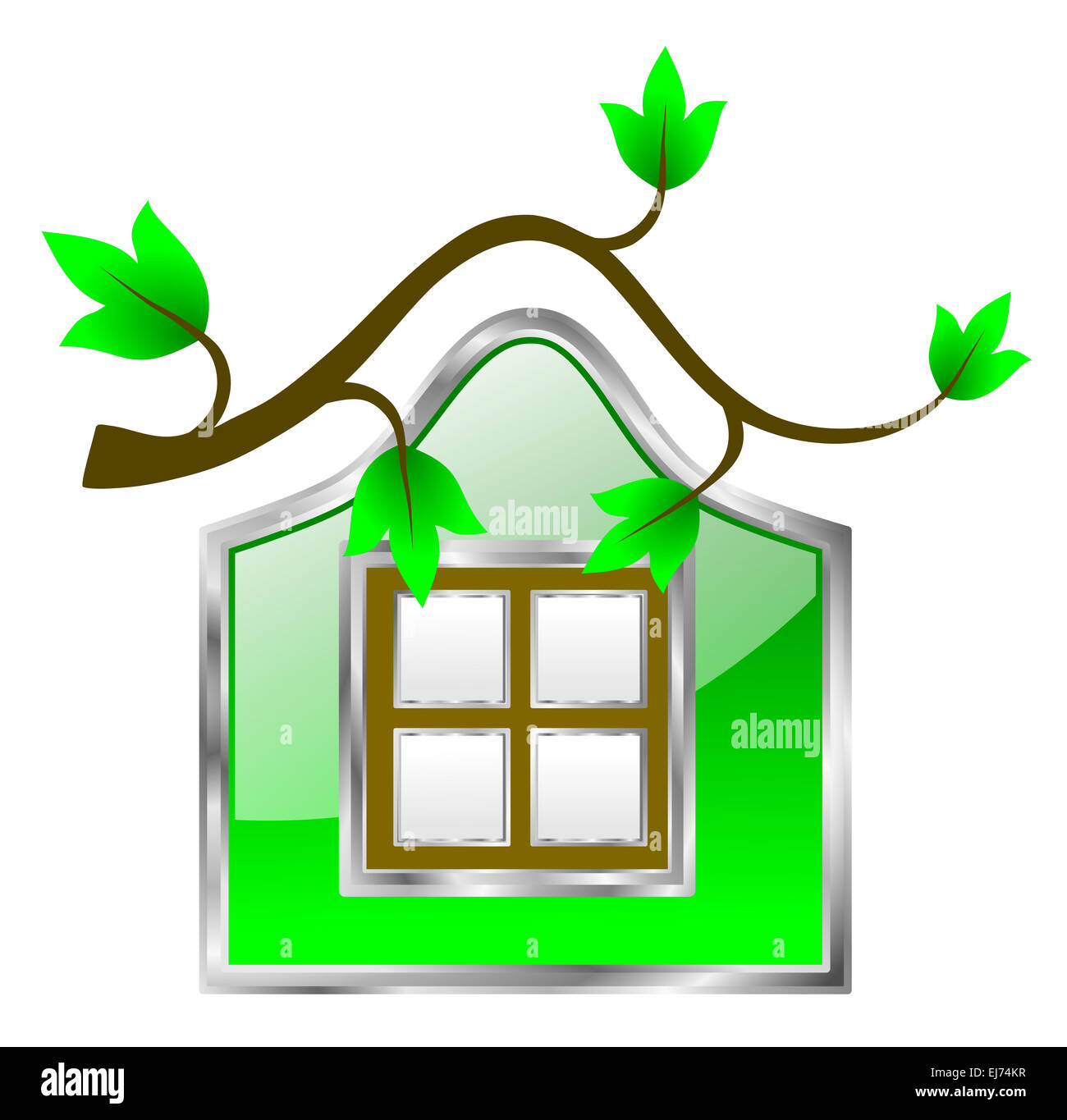 Eco Friendly verde Icona Home Foto Stock