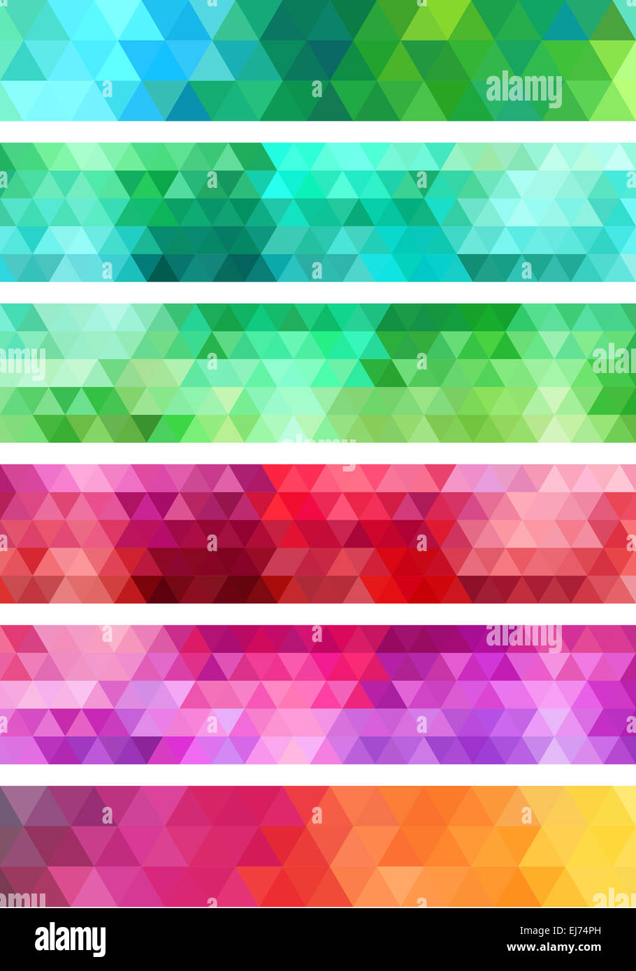 Abstract colorati banner geometrica, set di elementi di design Foto Stock