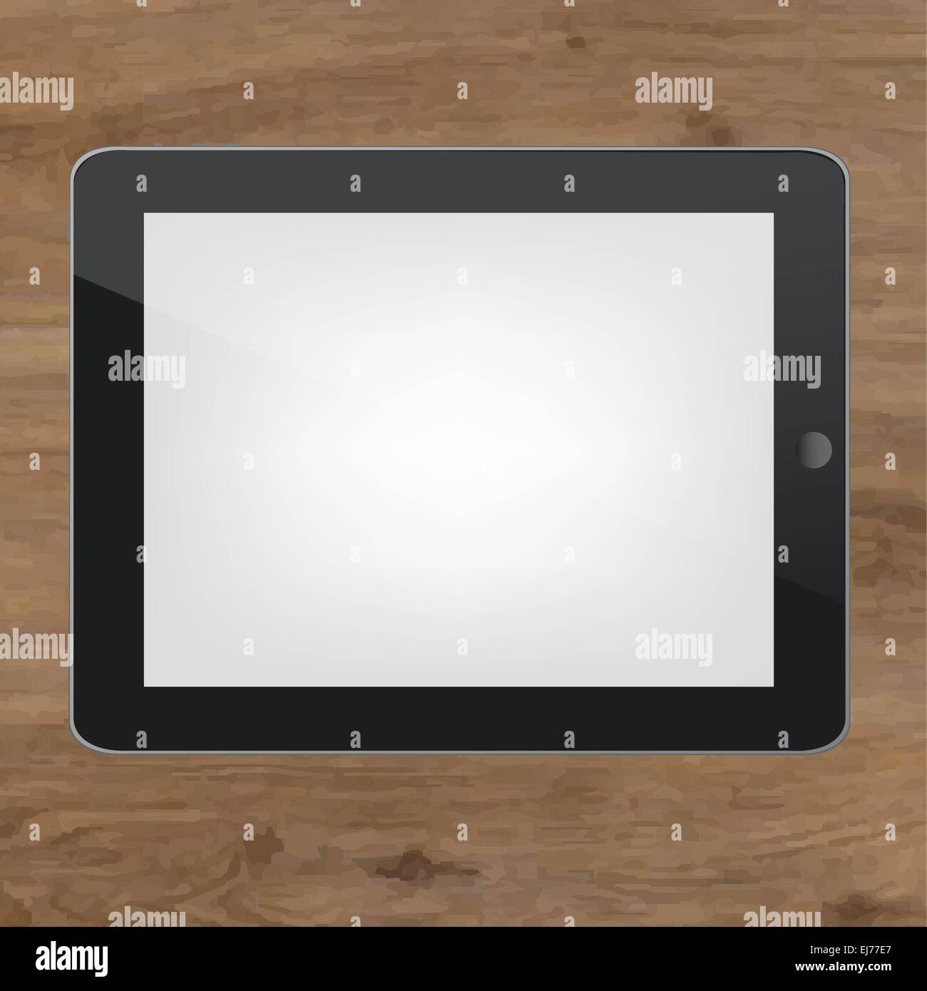 Sfondo di legno nero con Tablet Pc Foto Stock